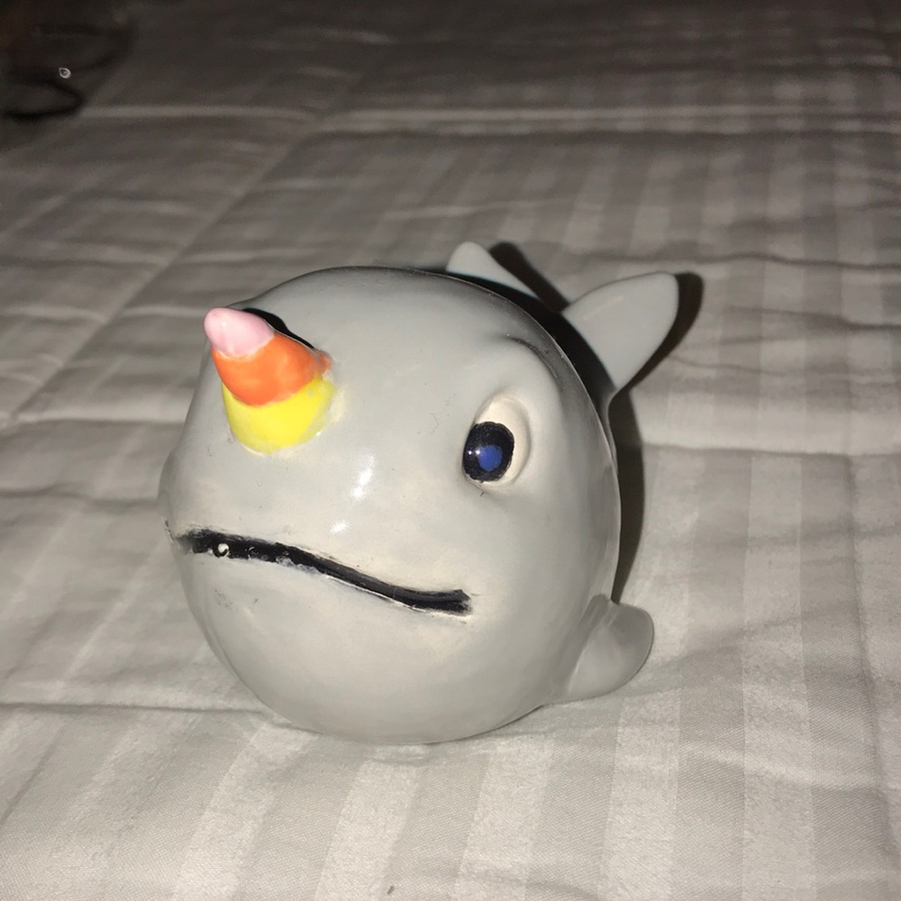 Tiny tot glass painted whale